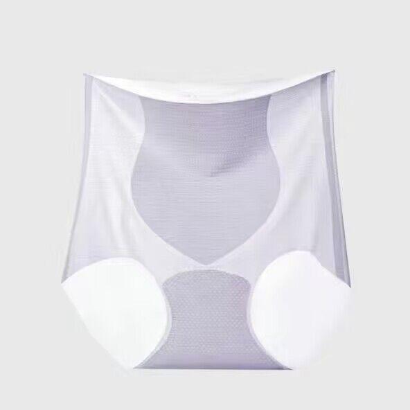 Ultradünnes Höschen mit hoher Taille, Damenunterwäsche, Eisseide, ohne Spuren, Maske, nackt, sinnlicher Sex, Bauchstraffung, Gesäß, Pfirsich-Hüft-Dreieckshöschen 2XL violett