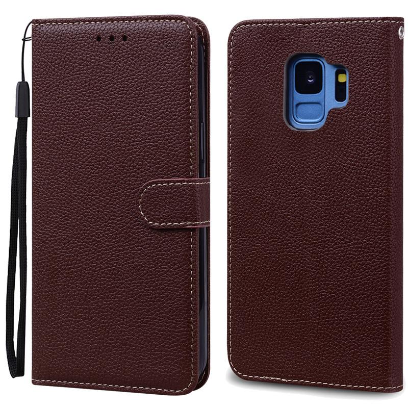 S9/S9 Plus Hülle Für Samsung Galaxy S9 Hülle G960F Leder Brieftasche Klapphülle Für Samsung Galaxy S9+ S 9 Plus G965 Coque Handyhülle For Samsung S9 kaffeebraun