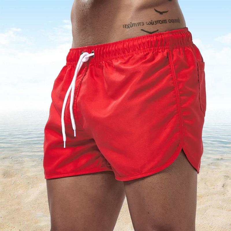 9 Farben Schnell trocknende Shorts Laufsport Shorts Herren Shorts Sommer Strandshorts Boxershorts Freizeitshorts Strandshorts S rot