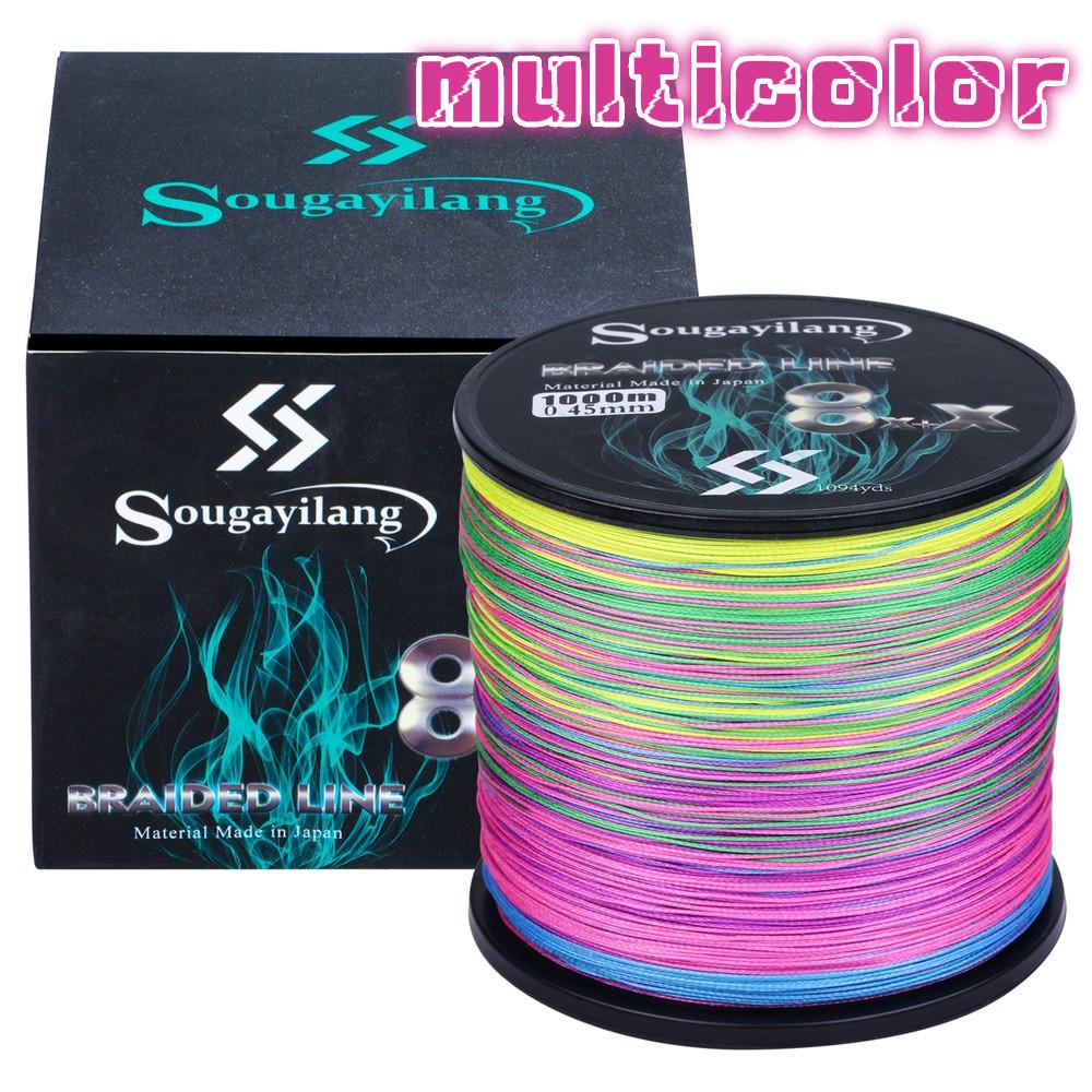 Angelschnur 300 M/500 M/1000 M 3 Farbe Geflochtene Angelschnüre 9-strängige PE Spinning Angelrolle Geflochtene Schnur 1000m-0.30mm-20.7kg bunt