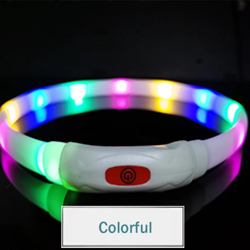 1PC Silikon-LED-Hundehalsband, wiederaufladbar über USB, leuchtendes Hundehalsband, Anti-Verlust/Autounfall-Sicherheit, Haustier-Lichthalsband für Hundezubehör S