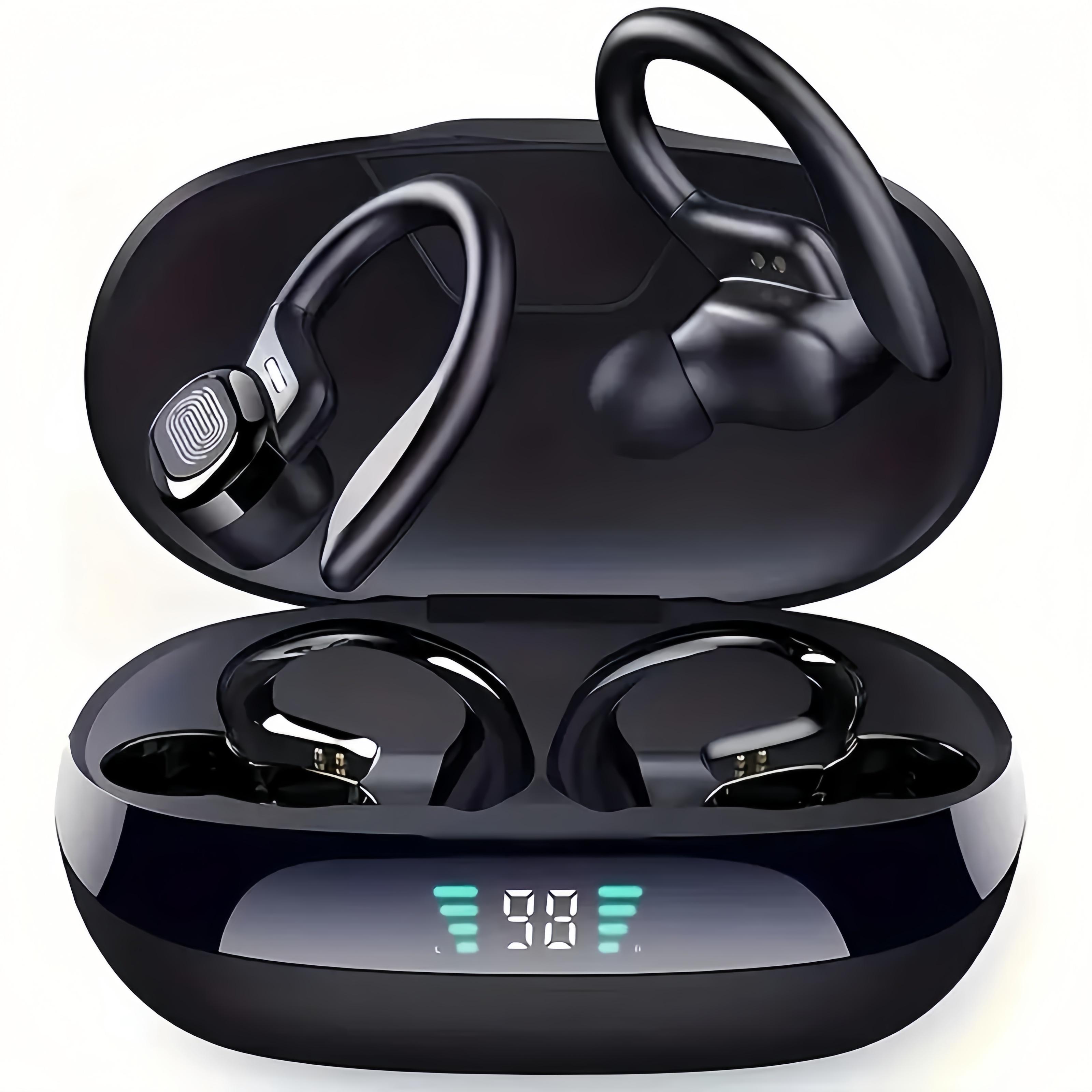 Kabellose Bluetooth 5.3 Sportkopfhörer IPX5 Ohrhörer 300mAh Ladeetui Ohrbügel Kopfhörer 3D HiFi Stereo Headsets
