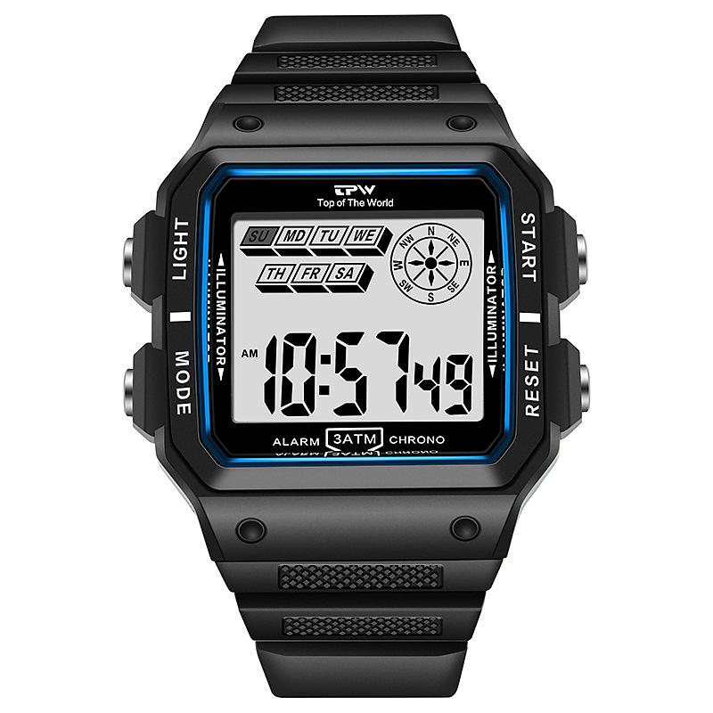 Marke Outdoor Sport Uhr Männer Multifunktions Uhren Alarm Mann der Uhr Chronograph 5Bar Wasserdichte Digital Uhr blau