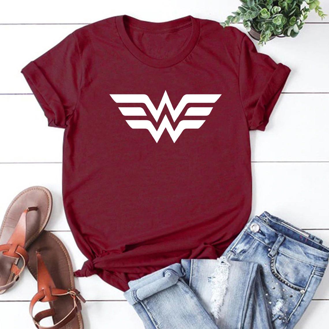 Wonder Frau T-Shirt Frauen Krieger T-Shirts Superhelden T-Shirt Frauen Power Shirts Muttertagsgeschenk Lässige T-Shirts Tops M
