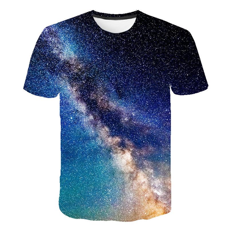 Vast Universe Galaxy Graphic 3D-Druck-T-Shirts Sommermode Herren-T-Shirts mit trendigem, hübschem, lässigem O-Ausschnitt-Hip-Hop-T-Shirt S