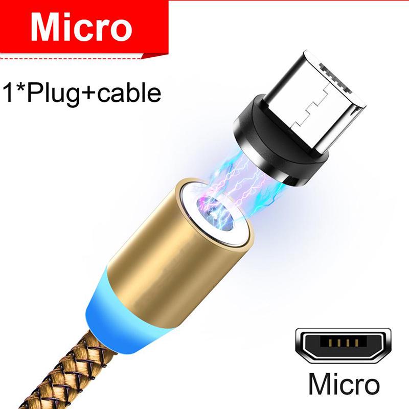 Magnetisches Micro-USB-Kabel, iPhone, Samsung, Android, Schnellladegerät, USB-Typ-C-Kabel, Handy-Kabel Micro gold