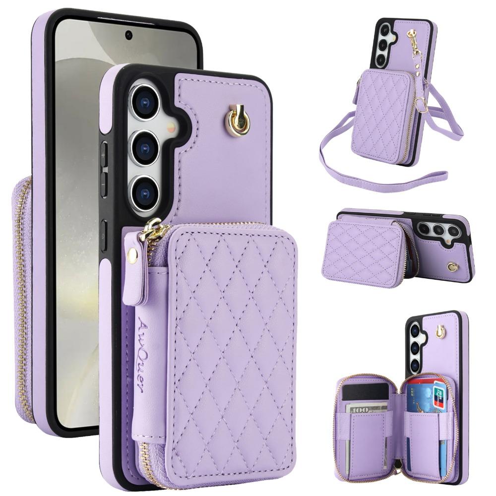 Crossbody-Handgelenkgurt-Hülle für Samsung Galaxy S25 Ultra S24 FE S23 S22 Plus A14 A54 A15 A35 A55 Brieftasche mit Kartenhalter-Abdeckung For Samsung Galaxy S24 Ultra
