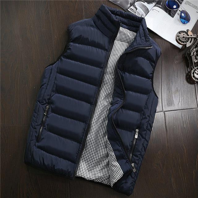 Frühling Herbst Männer Stilvolle Weste Herren Plus Größe 5xl Ärmellose Jacke Männer Winter Weste Männer Weste Casual Mäntel XXXXXL blau