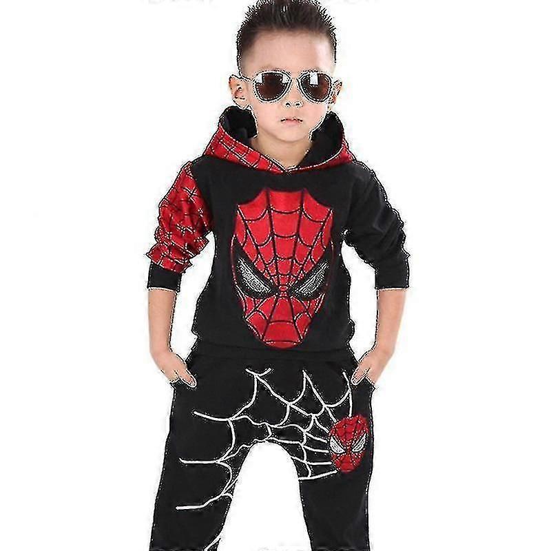 Spiderman Trainingsanzug Kapuzenpullover Sweatshirt Hose Set Outfit Kleidung 120 (4*5years) blau