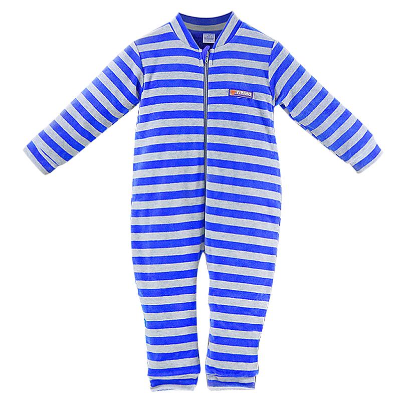 Kinder 2 bis 5 Jahre Einteiliger Langarm-Strampler mit Reißverschluss, kalte Kleidung, Kleinkind-Kleidung, warme Winter-Kinderkleidung, Jungen- und Mädchen-Baby-Neugeborenen-Pyjama 92 blau