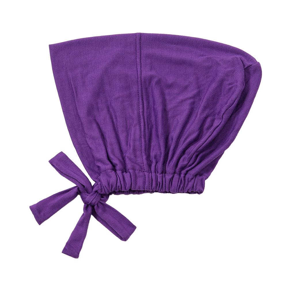 Modalisierte Baumwolle Mercerisiert Elastischer Kordelzug Basecap Einfarbig Damen Hijab violett