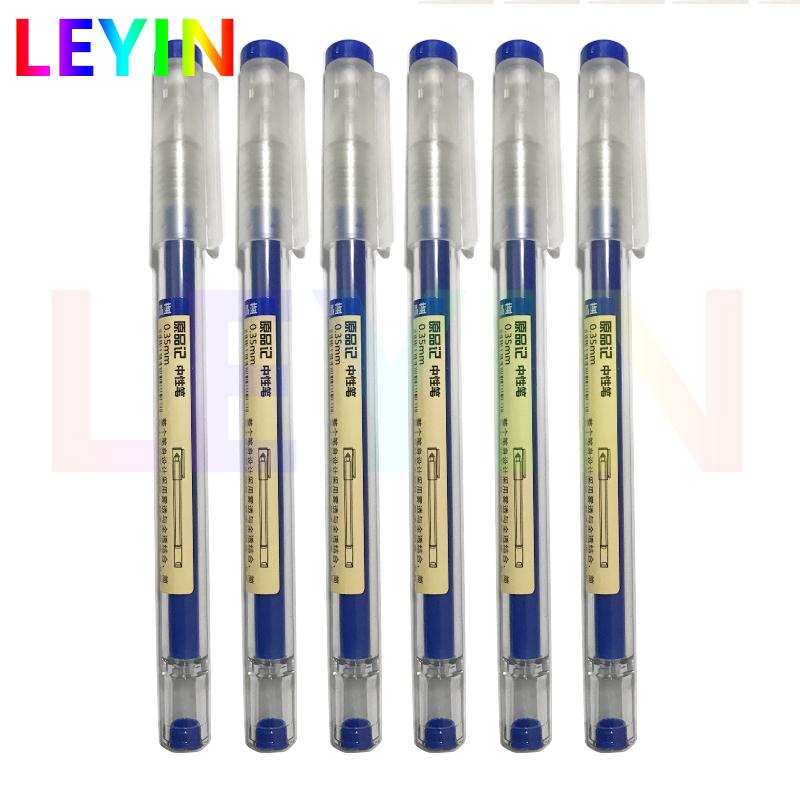 0,35 mm feiner Gelstift mit blauer/schwarzer Tinte, Nachfüllstange für Griffmarkierungsstifte, Schule, Gelpen, Büro, Studenten, Schreiben, Zeichnen, Schreibwaren 6Pcs set blau