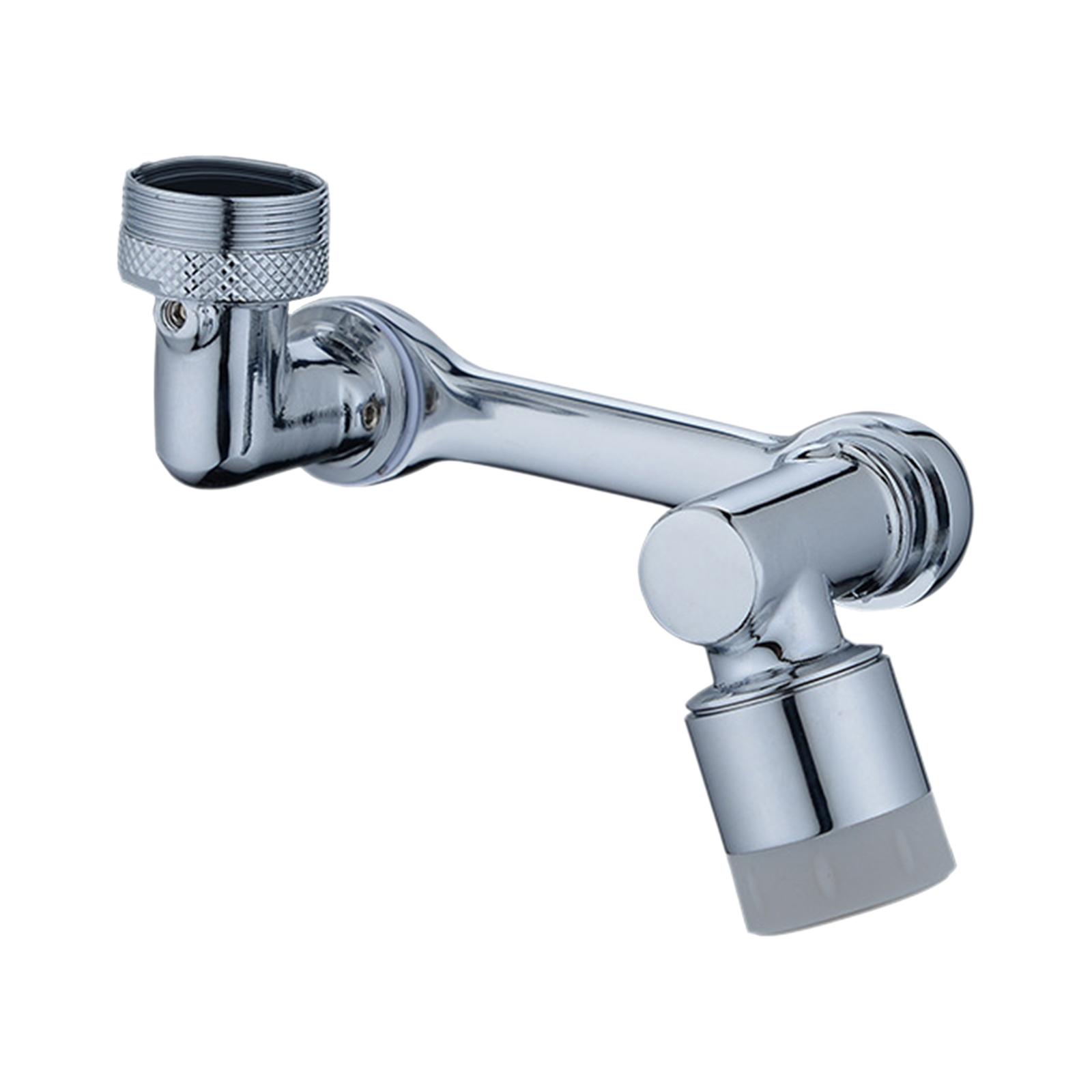 1080 Grad drehbarer Wasserhahn-Verlängerer mit 2 Sprühmodi, drehbarer Wasserhahn-Verlängerer für Waschbecken, spritzwassergeschützter Wasserhahn Type 2 silber