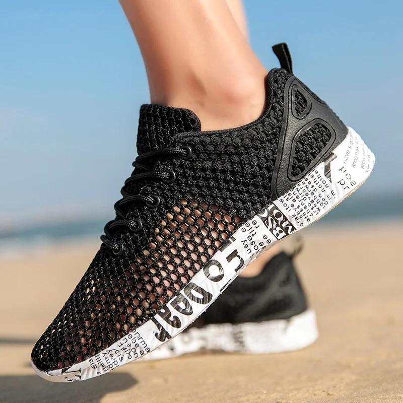 Männer Aqua Schuhe Atmungsaktive Trekking Waten Strand Schnell Trocknend Wasser Schuhe Outdoor Angeln Waten Schuhe Wasser Turnschuhe Männer Lace Up 40