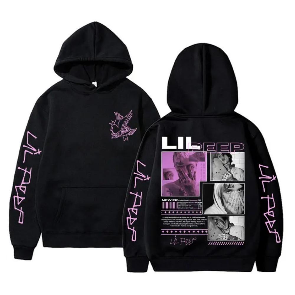 Lil Peep Hell Boy Crybaby Hip Hop Rap Grafik-Hoodie Herren Damen Vintage Oversized Sweatshirt Herrenmode Streetwear S