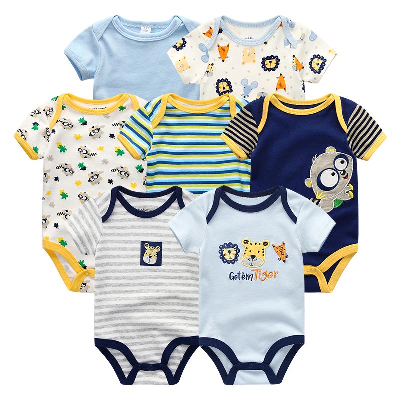 7 Teile/sätze Baby Kleidung Mode Kurzarm Baumwolle Neugeborenes Baby Mädchen Kleidung Cartoon Infantil Strampler Overalls roupas de bebe 3M gray