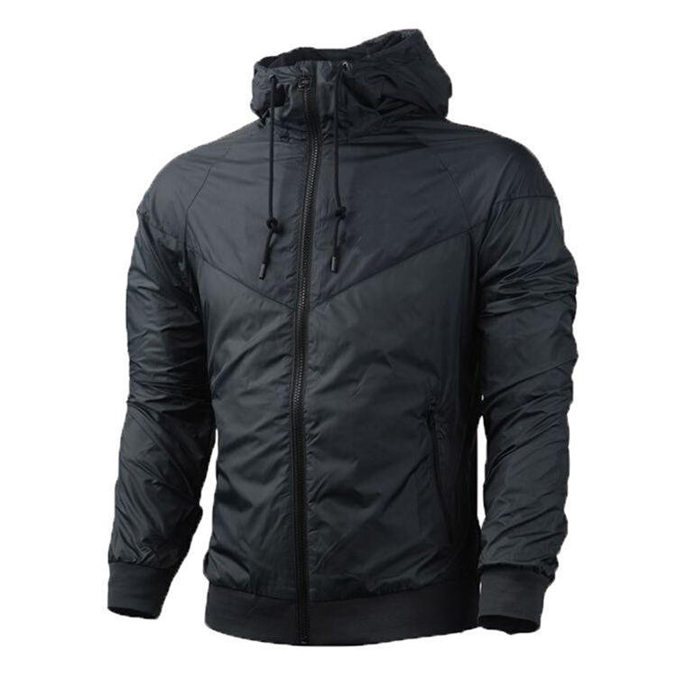 Frühling Herbst Jacke männer Slim Mantel Langarm Sport Mantel Freizeit Zipper Dünne Windjacke M schwarz