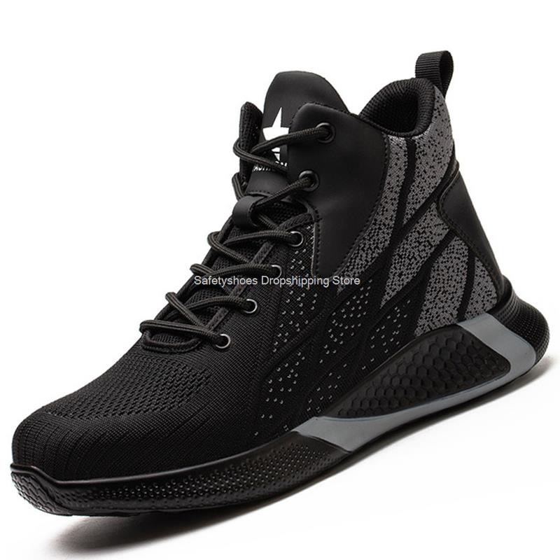 Sicherheitsstiefel für Herren, hohe Sicherheitsschuhe für Herren und Damen, mit Stahlkappe, Arbeitsschuhe für Herren, Anti-Smash, unzerstörbar, Baustiefel für den Winter 36