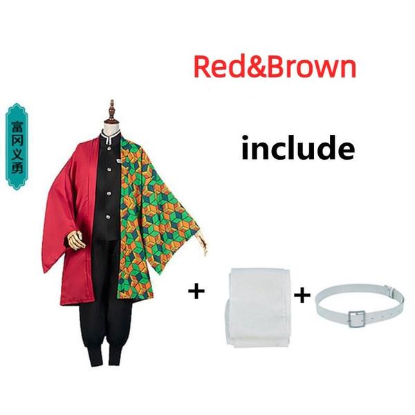 Anime Demon Slayer Kimetsu No Yaiba Tanjirou Kamado Nezuko Cosplay Damen und Herren Kinder Kimono Cosplay Kostüm Halloween Sets 160cm