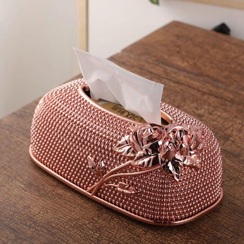 Kreative Desktop-Küche Pumpen Tablett Europäischen Acryl Tissue Box Mode KTV Hotel Tissue Box Bar Serviette Box rose gold