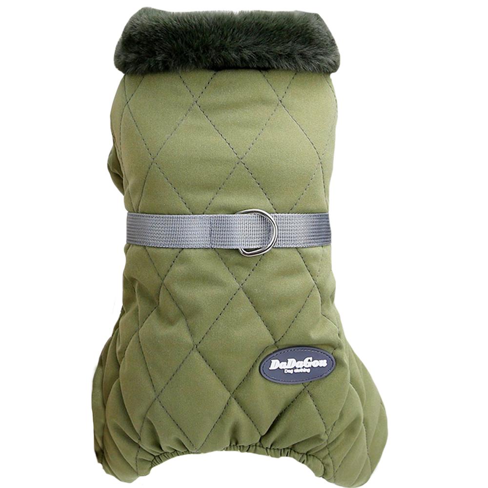 Hundemantel für kaltes Wetter, Winter-Hundeoverall-Kleidung, Chihuahua-Fell-Overall, superwarme Haustier-Baumwolljacke für kleine Hunde, Welpenkostüm, Yorkie-Bekleidung S grün