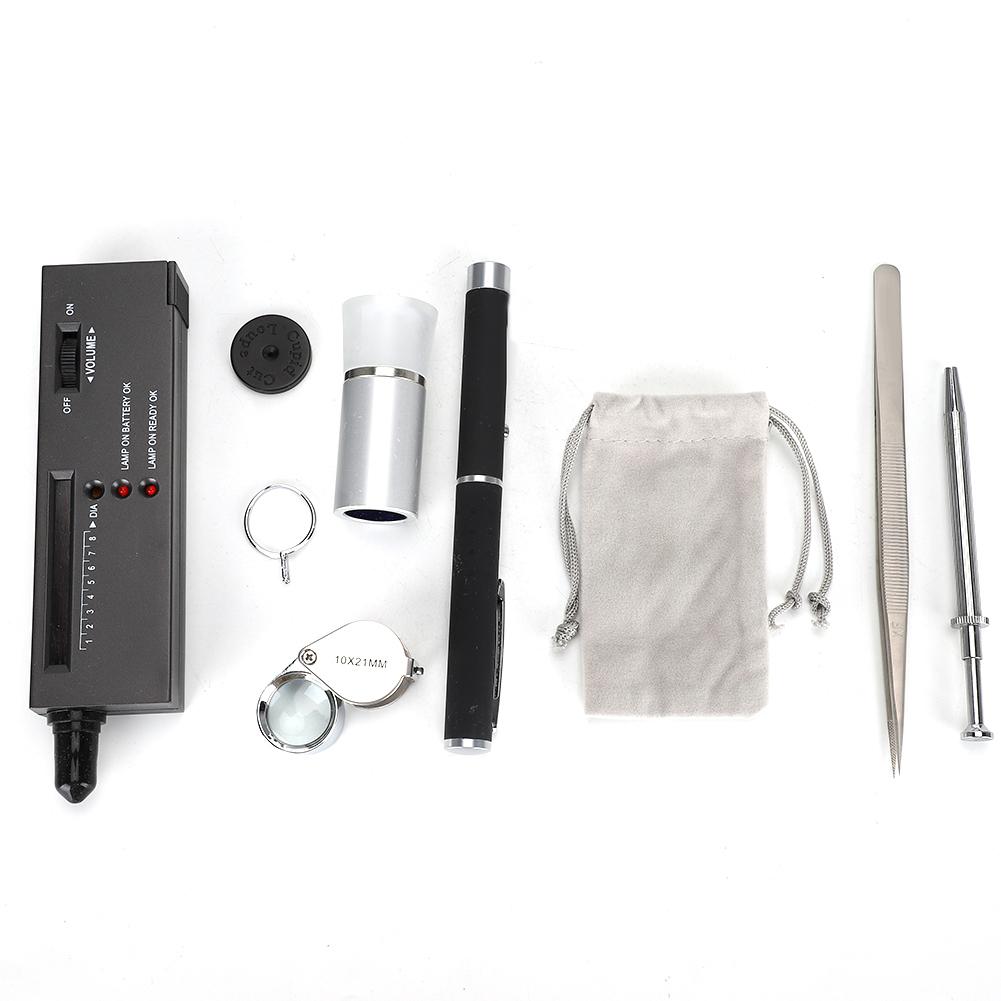 Diamanttester, Taschenlampen-Viewer, Pinzette, Lupe, Werkzeugset zur Diamantklauenidentifizierung