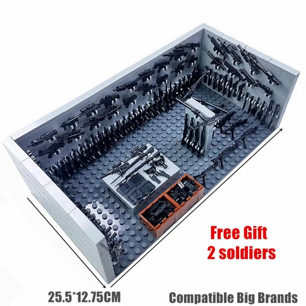 MOC Waffen Haus Bausteine Spielzeug für Jungen Kompatible Klassische Militärwaffen Soldaten Steine Geburtstags-Weihnachtsgeschenk 6 Jahre alt