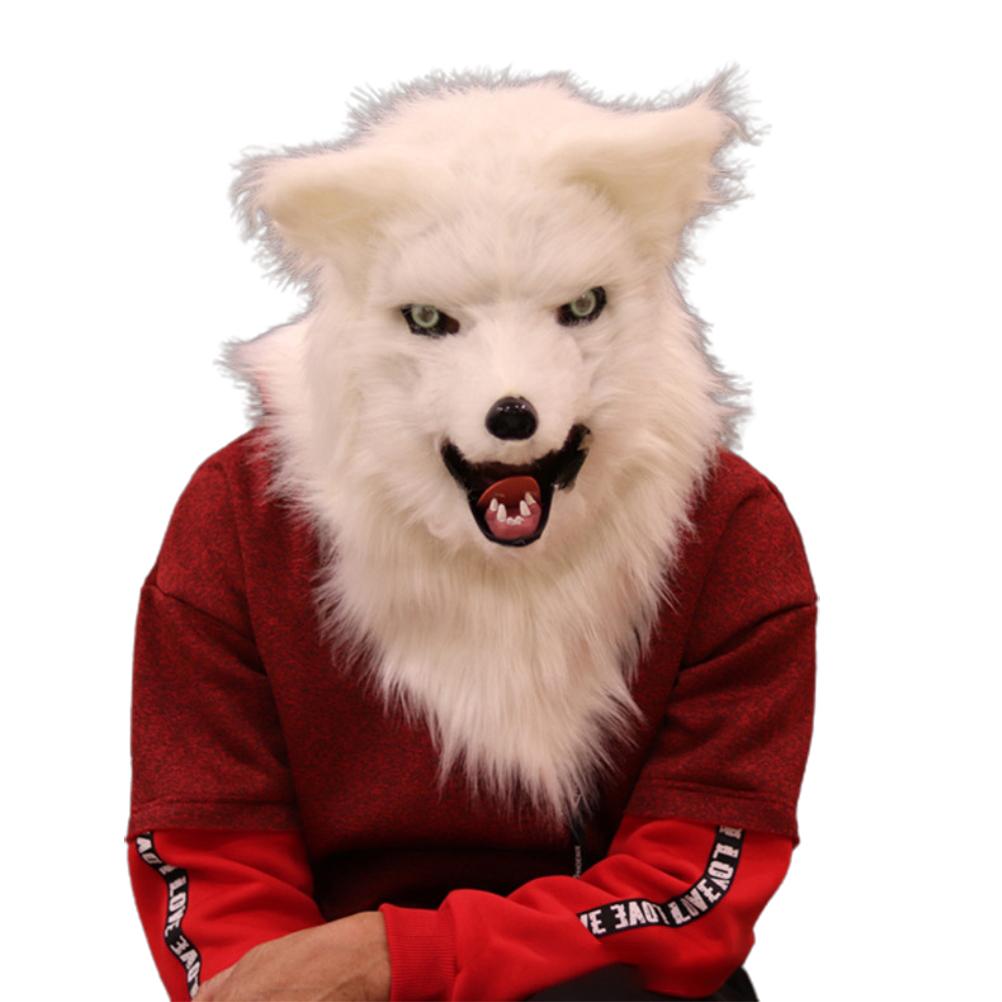Halloween Beweglicher Mund Gesichtsbedeckung Künstliche Plüsch Gesichtsbedeckung Halloween Party Cosplay Kostüm
