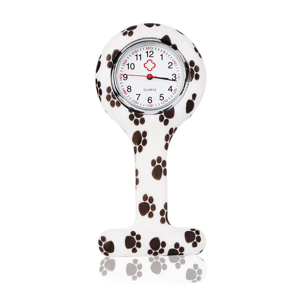 Damen Reversuhren mit Sekundenzeiger Geschenk Silikon Krankenschwester Uhr Fob Clip-On Pflege 18 white