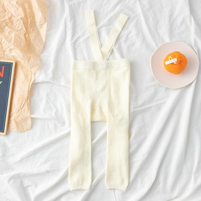 Infant Kinder Hosenträger Strumpfhosen Frühling Herbst Baby Mädchen Jungen Strumpfhosen Baby Mädchen Kleidung Hohe Taille Bandage Kreuz Straped Leggings 12-24Months weiß