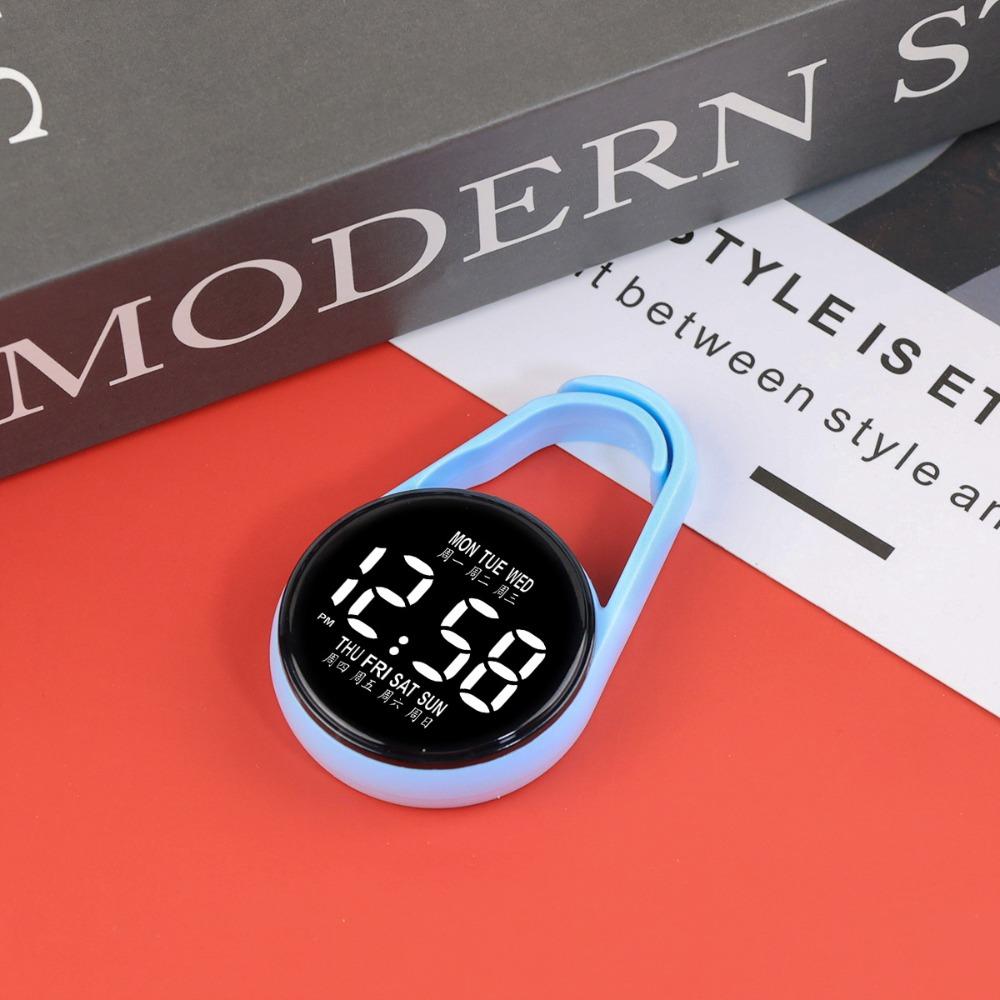 LED Elektronische Hängeuhr Digitalanzeige Leuchtende Taschenuhr Taschenuhr Stilvolles Accessoire blau