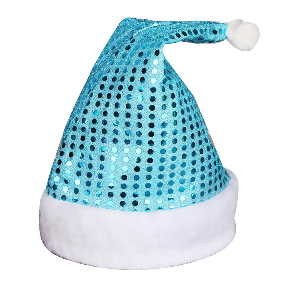 Mode Geschenke Mond Pailletten Stern Erwachsener Weihnachten Weihnachtsmann Kind Nikolaus Mütze Weihnachts Kostüm Sequin* blau