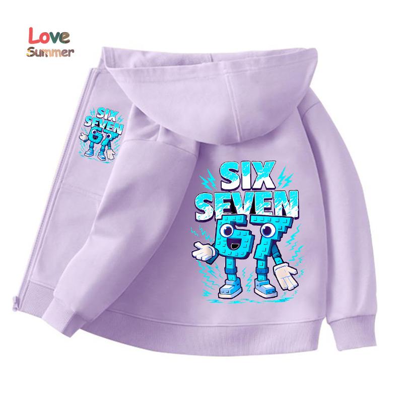 Jungen Mädchen Unisex Jacke 67 Reißverschluss Hoodie Six Seven Italian Brainrot Steal A Brainrot Kapuzenpullover Lässiges Dünnes Oberteil Kinderbekleidung Geschenk 160