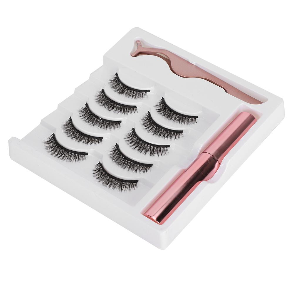 Magnet Falsche Wimpern Magnetische Flüssigkeit Eyeliner Pinzette Wimpern Make-Up-Tool Set (#023)