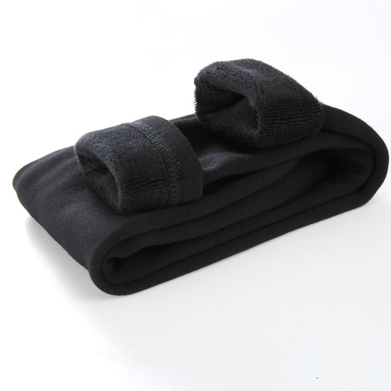 Mädchen Hosen Kinder Jungen Dicke Warme Hosen Winter Kinder Casual Einfarbig Warme Hosen Mädchen Leggings 150 schwarz