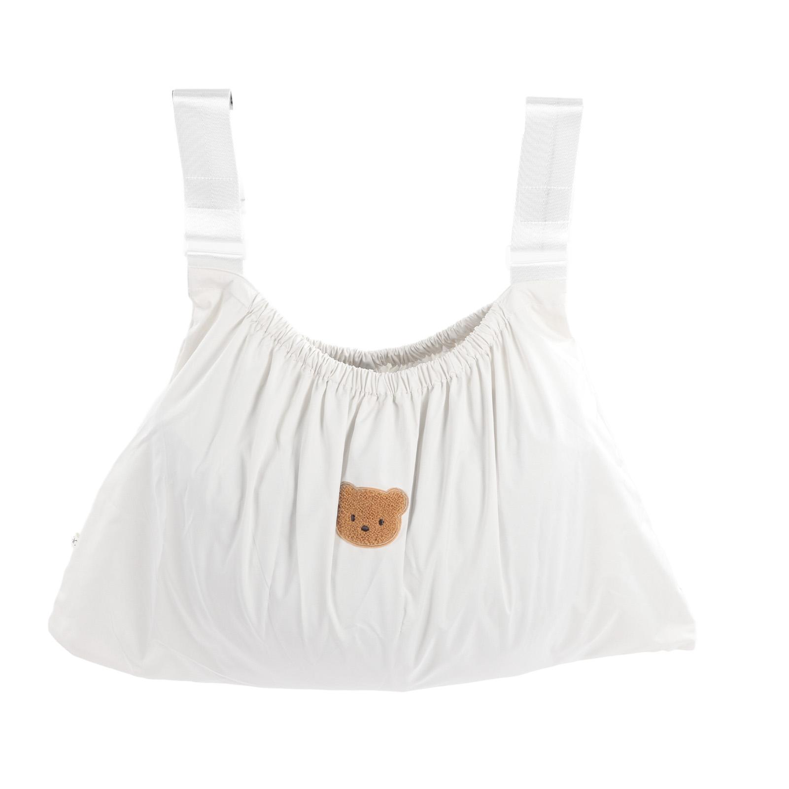 Kinderwagentasche Organizer Wiederverwendbar Waschbar Kinderwagen-Organisatoren Bärenmuster Wasserdichter Nylon-Kinderwagen beige