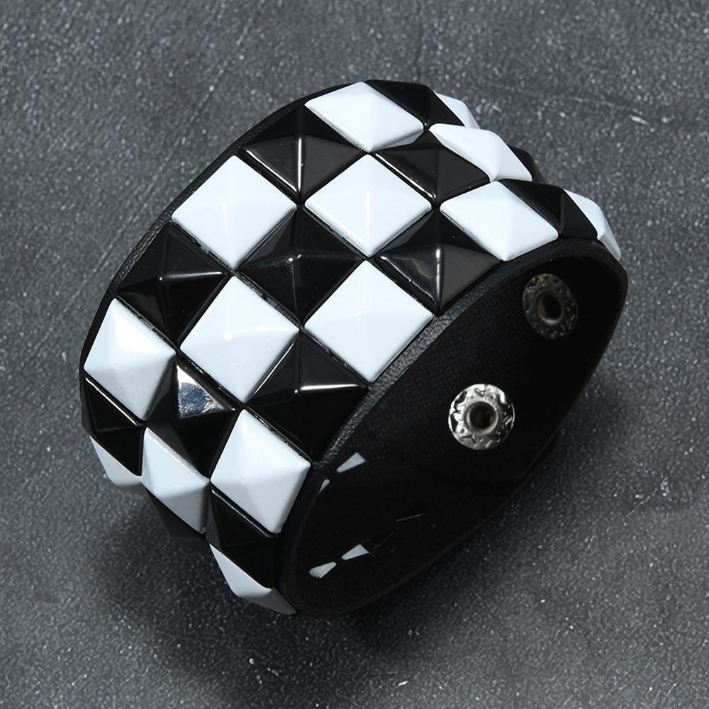 Punk Mode Patchwork Armband, Geeignet für den täglichen Gebrauch, Partys und Auftritte, Partnerarmband, Karneval Accessoire black
