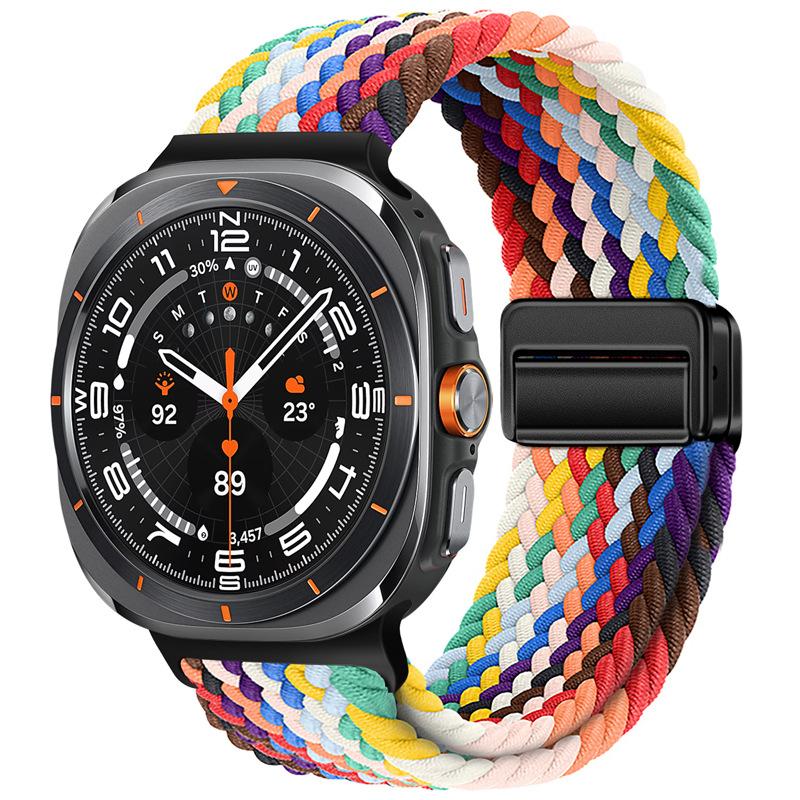 Nylon Magnetisches Schnallenarmband für Samsung Galaxy Watch Ultra 47mm Geflochtenes Solo-Schleifenarmband für Galaxy Watch Ultra 47mm Correa Galaxy Watch Ultra