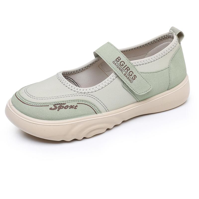 Damen S Lässige Einzelne Schuhe Flach Vier Jahreszeiten Schuh Flache Mund Slip-On Schuhe Bequeme Mutter Schuhe Slipper Schuhe 37 grün