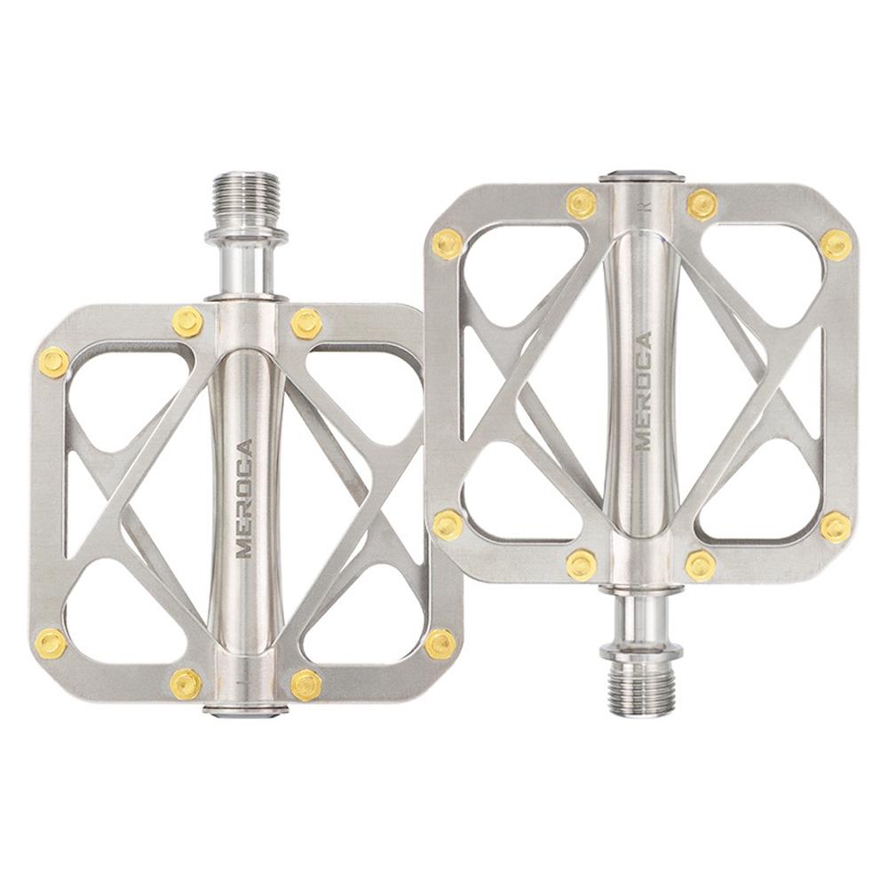 Mountainbike-Pedale, leichte Ti-Legierung, Fahrradpedale, Mountainbike, Erwachsene, ultraleicht, mit 3 silber
