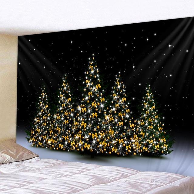 Weihnachts-Wandteppich, Wandhalterung, Weihnachtsmann, Weihnachtsbaum, Schneeansicht, Zuhause, Wohnzimmer, Schlafzimmer, Urlaubsdekoration, Weihnachtsgeschenke 230x180cm