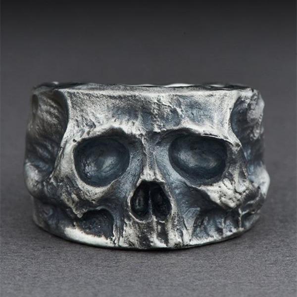 Mode Gothic Schwarz Herren Totenkopf Ringe für Männer Party Punk Biker Schmuck 13