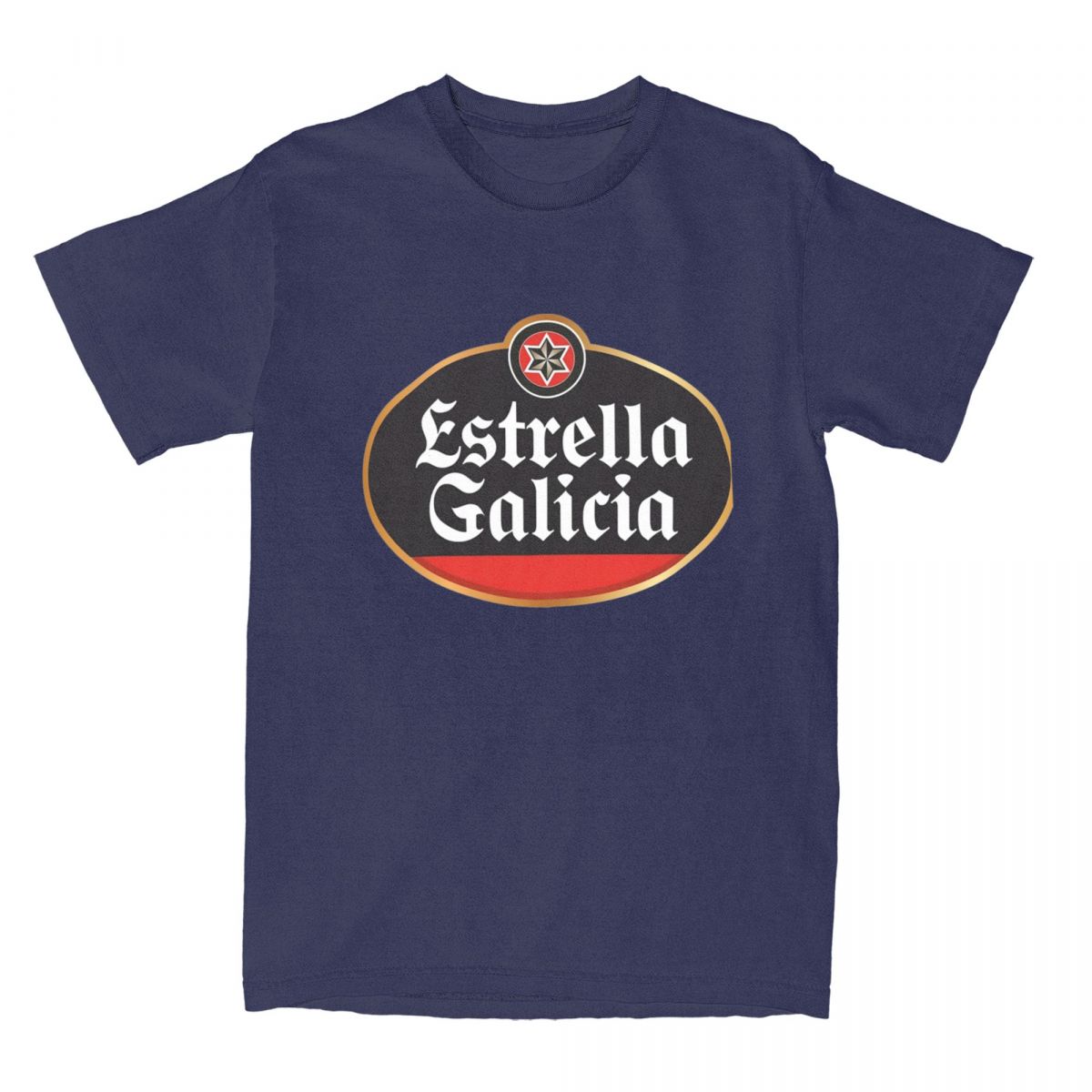 Estrella Galicia Bier Spanien T-Shirt Herren Lager Bier Vintage Baumwoll-T-Shirts Sommer Rundhals T-Shirt Übergroße Kleidung S