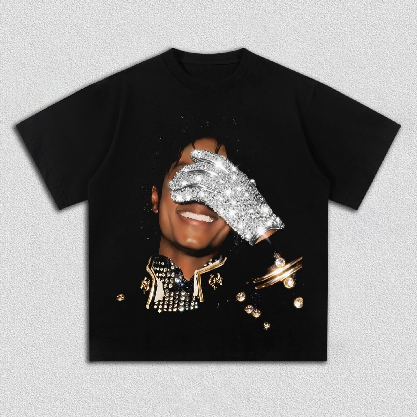 MJ Michael Jackson Grafiken Baumwolle Unisex Shirt Y2k Neu Rundhals Kurzarm Unisexs Damenmode Hiphop T-Shirt Fan Geschenke XL
