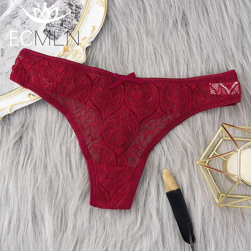Damen Spitzen Slips Unterwäsche Sexy Low Waist Damen Unterwäsche Höschen M wein rot