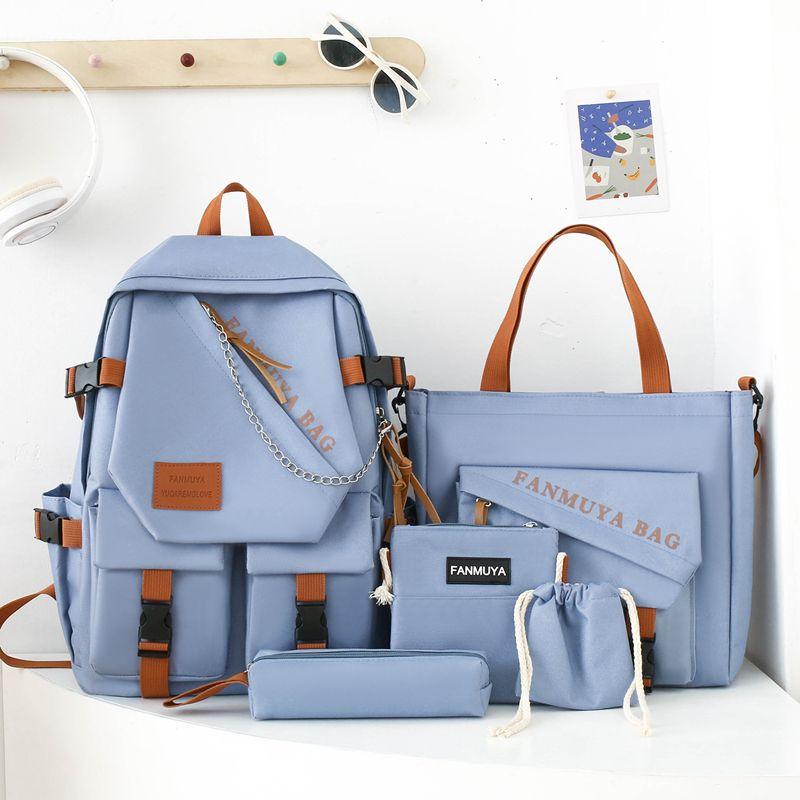 5-teiliges Rucksack Schultertasche Umhängetasche Etui Rucksack Set, mit Tragetasche und Etui, Großes Fassungsvermögen Leicht und Atmungsaktiv Outdoor K 1 set