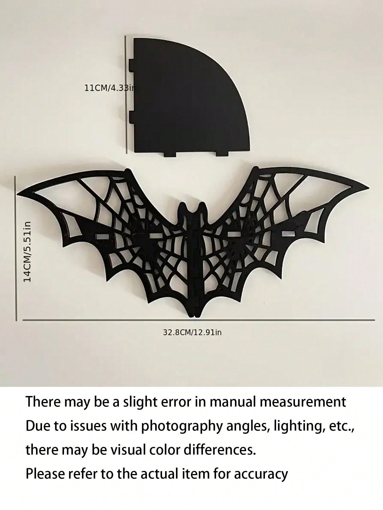 1PC Halloween Party Dekoration Leuchter Regal Lagerung Regal Spinne Web Bat Ecke Regal Hause Dekoration Artikel 32.8x14cm schwarz