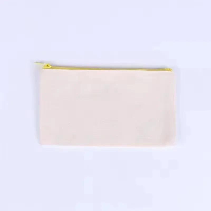 DIY Leere Leinwand Reißverschlusstasche Aktenaufbewahrung Studenten Bleistifttasche DIY Basteltaschen Leinwand Make-up Tasche Handgemachte Geschenktaschen 3PCS gelb