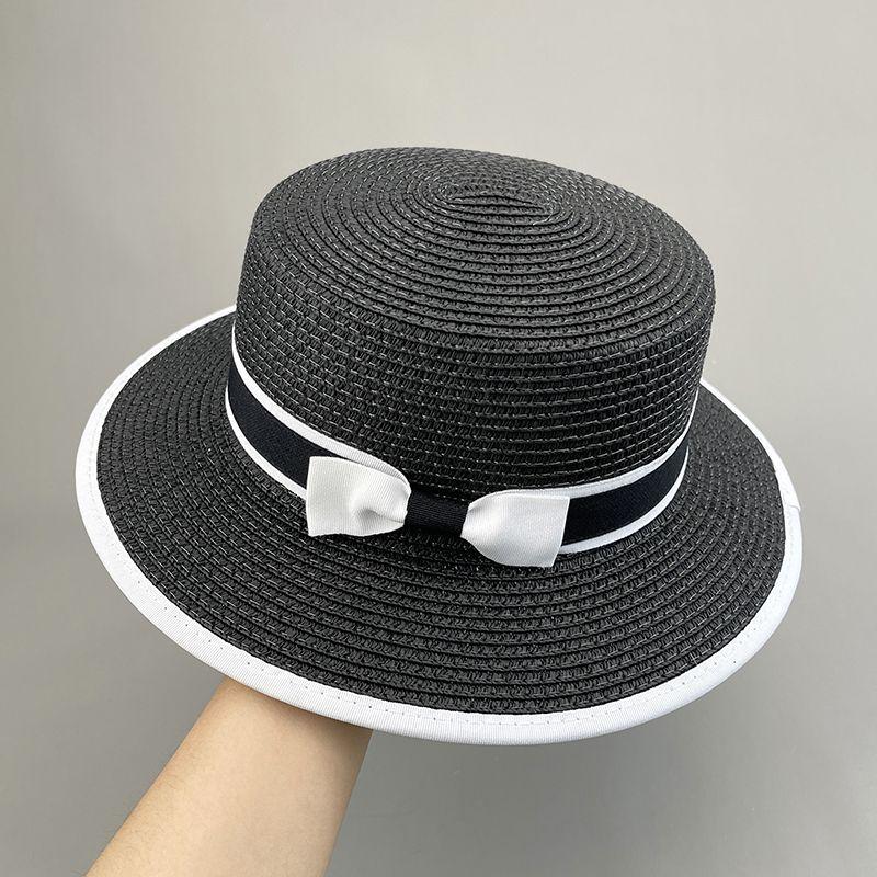 Damen Strohhut Blauer Hut Sonnenhut Strand Weißer Hut Sonnenhut Damen Sommer Cooler Hut Sonnenhut one size schwarz