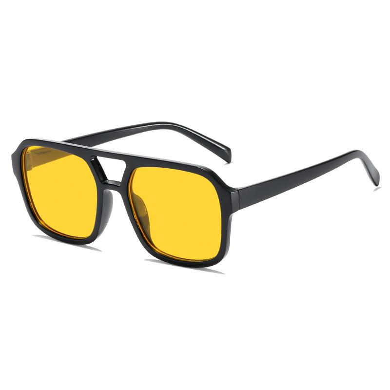 Neue PC-Rahmen Runde Sonnenbrille Damen Herren Vintage Marke Quadratische Sonnenbrille für Herren Farbverlauf Damenbrille Blendschutz-Sonnenbrille MULTI gelb